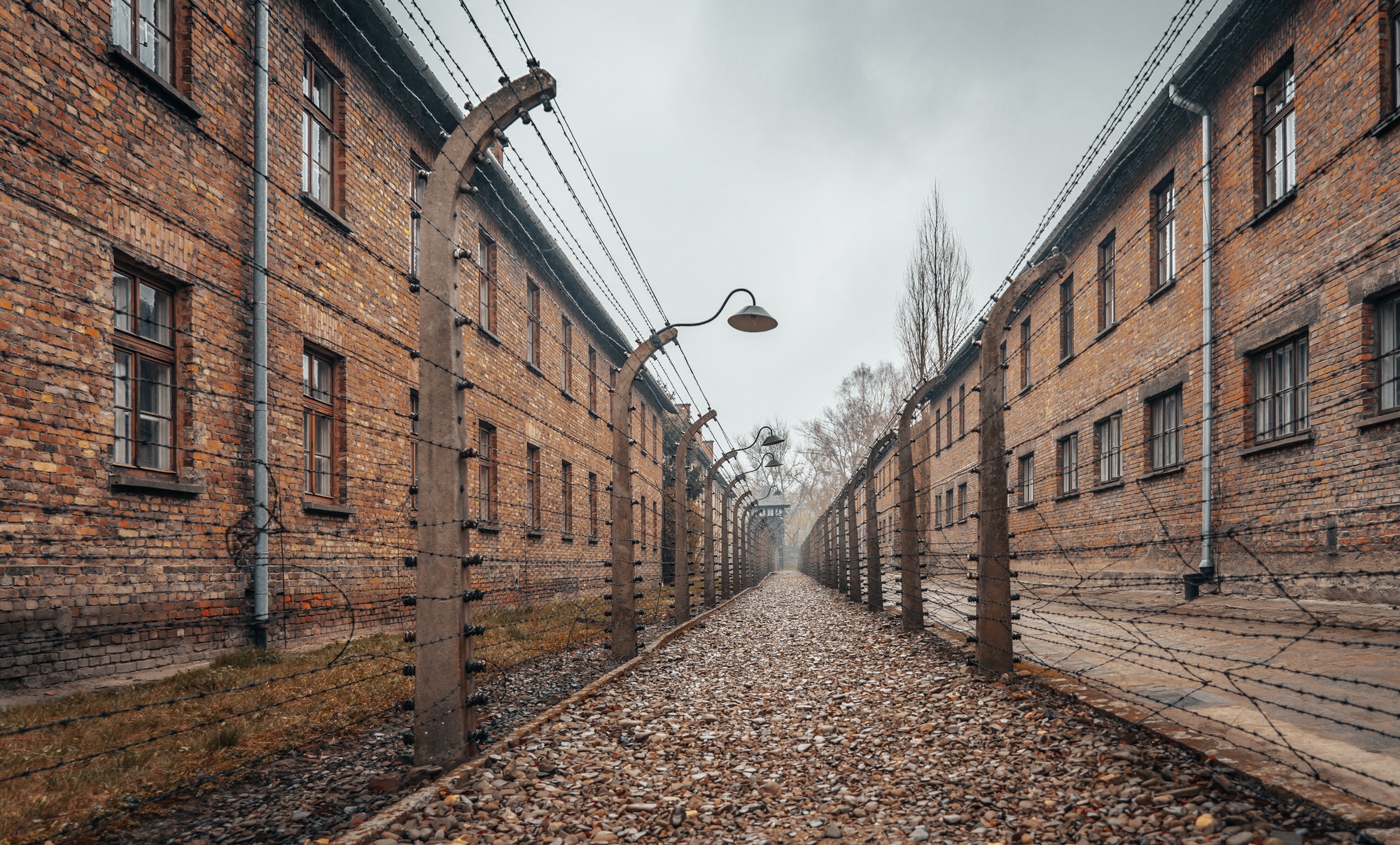 Amazing shot of the Auschwitz concentration camp in Poland